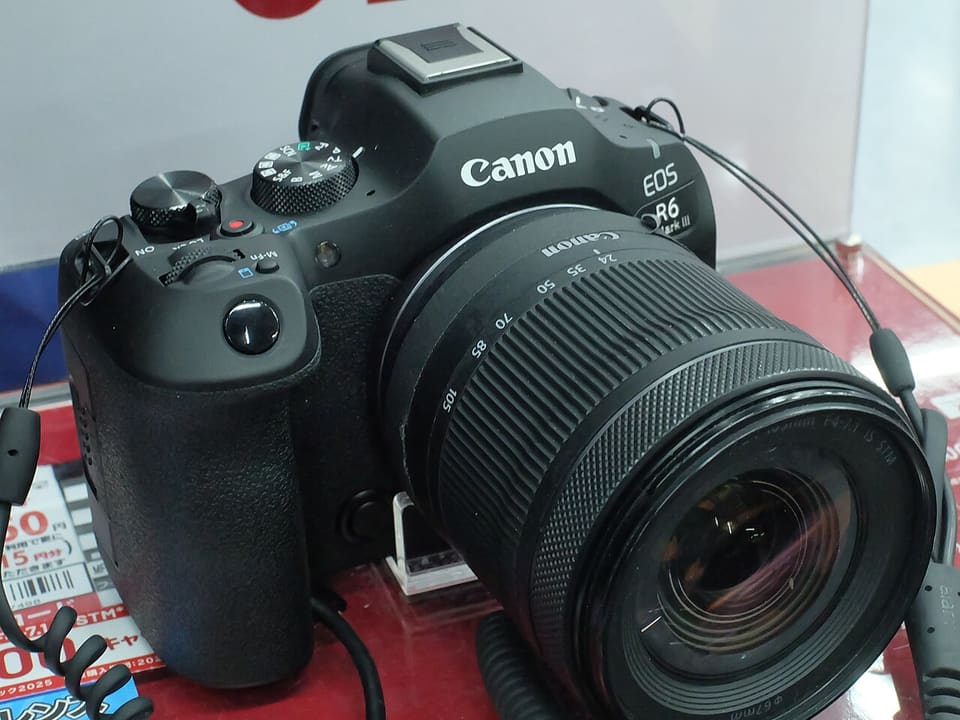 Kamera Canon EOS R6 Mark III tampak depan
